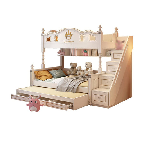 ベッド　２段ベッド　子供用　ラバーウッド　太い角柱　ベッドガード　三台目ベッド　収納付き階段　滑り台　はしご　マットレス　硬め　機能的　使い勝手　カスタマイズ可能　SCC-C032