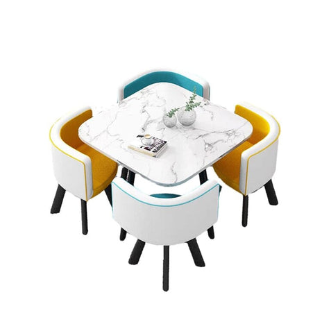 スチールフレーム　高耐荷重　安定性　Ｒ仕上げ　コットンリネン　通気性　テーブル　チェア　セット　応接用　シンプル　簡素　カスタマイズ可能　JDZH-A408-kc