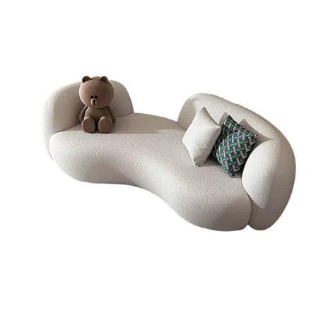 ソファー　カウチ　リビング用　ウレタン　高反発　復元力　天然木　インテリア　シェルパ生地　通気性　エレガント　ユニーク　ベージュ　カスタマイズ可能　BSF-K069-kc