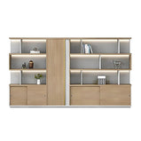 木製キャビネット 本棚　ディスプレイラック キャビネット オフィス収納　木製書庫　CWG-007