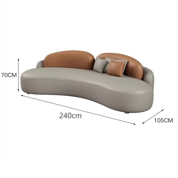 オフィスソファ　受付ソファー　オフィス用具　ナッパレザー生地　クッション材　ノルディック　ライトブラウン　グレー　カスタマイズ可能　JDSF-M-025