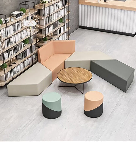 デザイン応接ソファ　応接室　待合室　デザイン性　綿麻生地　高反発　モダン　ブラック　ホワイト　カスタマイズ可能　JDSF-M-030