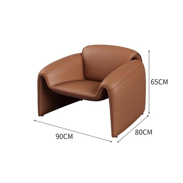 オフィスソファ　受付ソファー　オフィス用具　ナッパレザー生地　クッション材　ノルディック　ライトブラウン　グレー　カスタマイズ可能　JDSF-M-025