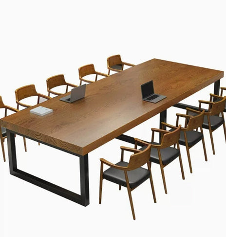 会議 用 長 机　会議テーブル　オフィス家具　木目調　R仕上げ　マット塗装　ライトブラウン　カスタマイズ可能　HYZ-M-071　metamall