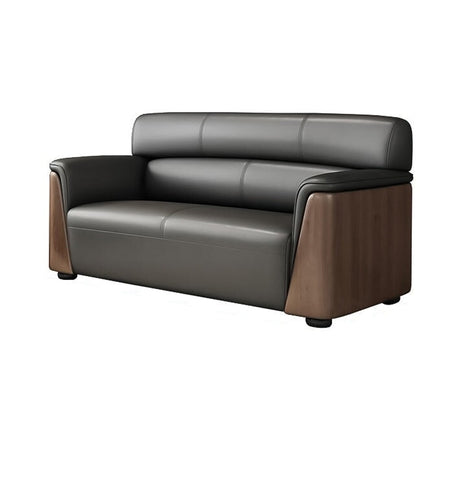 高級感応接ソファ　受付ソファー　応接室　業務用　木目調　通気孔付き　ビジネス　シンプル　ブラック　ダークウォルナット　カスタマイズ可能　JDSF-M-029