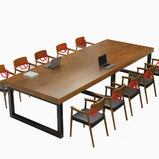 会議テーブル　会議テーブル　オフィス家具　木目調　R仕上げ　マット塗装　ライトブラウン　カスタマイズ可能　HYZ-071