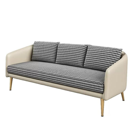 モダンソファー　応接室　待合室　革張り　高密度ウレタンフォーム　へたりにくい　デザイン性　ホワイト　オレンジ　カスタマイズ可能　JDSF-M-024