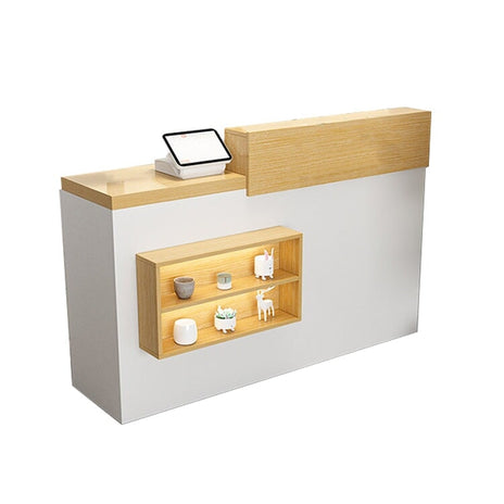 受付カウンター　多目的カウンター　ハイカウンター　PCカート付き　鍵付き　引出し付き　飾り棚付き　シンプル　ナチュラル　metamall
