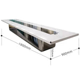 会議テーブル　ミーティングテーブル　打ち合わせ　配線ボックス付き　ピアノ塗装　おしゃれ　ホワイト　カスタマイズ可能　HYZ-015