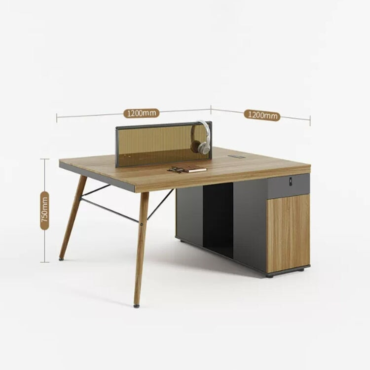 オフィス デスク おすすめ　オフィスデスク　事務机　オフィス家具　木目シート仕上げ　ダイヤル錠付き　扉付き収納　トップパネル付き　シンプル　ブラック　ウォールナット　カスタマイズ可能　BGZ-M-129