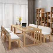 会議テーブル　食卓テーブル　オフィス家具　木目調　木製　無垢材　シンプル　ナチュラル　カスタマイズ可能　metamall