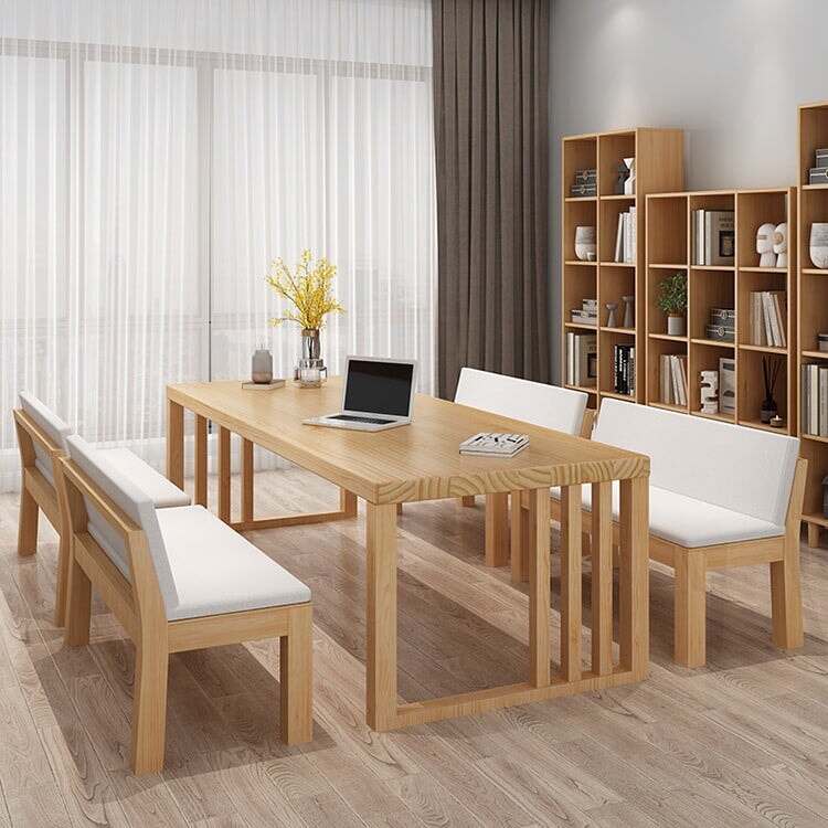 会議テーブル　食卓テーブル　オフィス家具　木目調　木製　無垢材　シンプル　ナチュラル　カスタマイズ可能　metamall