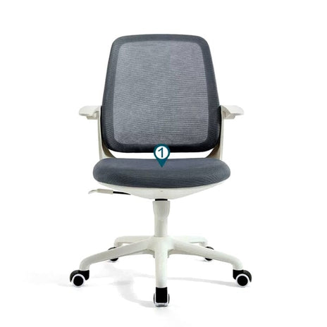 体重感知式ロッキングチェア　デスクチェア　ローバック　高密度ウレタンフォーム　メッシュ張地　シンプル　グレー　グリーン　ブラック　BGY-M-049