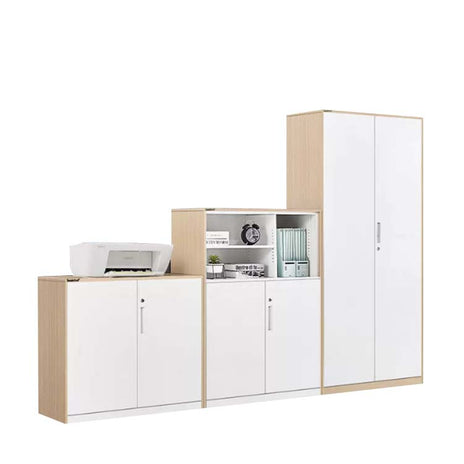 錠付き収納キャビネット　木製書庫　スクエアキャビネット　キャビネット　ダイヤル錠付き　自由に組み合わせ可能　エコ素材　シンプル　ホワイト　CWG-M-037