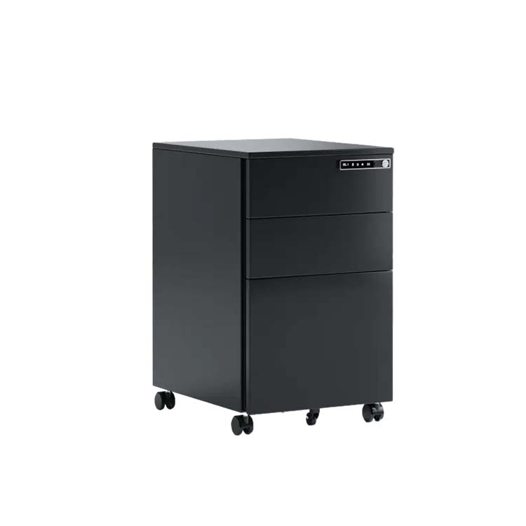 木製書庫　ワゴン　オフィスワゴン　サイドワゴン　タッチパネル式電子ロック　スライドレール　エコ素材　シンプル　ホワイト　ブラック　CWG-M-038