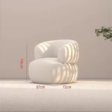 リビングデザインソファー　受付ソファー　休憩室　フランネル　スエード　丸みあるの造形　かわいい　カジュアル　ホワイト　カスタマイズ可能　JDSF-M-021