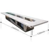 会議テーブル　ミーティングテーブル　打ち合わせ　配線ボックス付き　ピアノ塗装　おしゃれ　ホワイト　カスタマイズ可能　HYZ-015