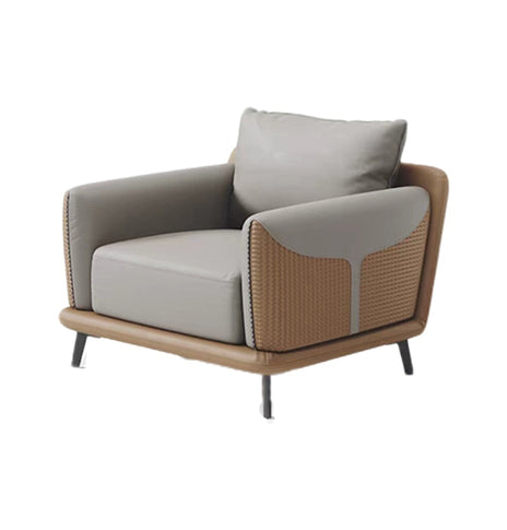 リビング用ソファー　応接ソファー　カフェソファー　シープナッパ　レザー張り　スチール脚　　人間工学　おしゃれ　グレー　JDSF-M-053