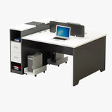 オフィスデスク　PCデスク　事務机　サイドキャビネット付き　PC収納トレイ　分類収納　トップパネル付き　ホワイト　グレー　BGZ-115