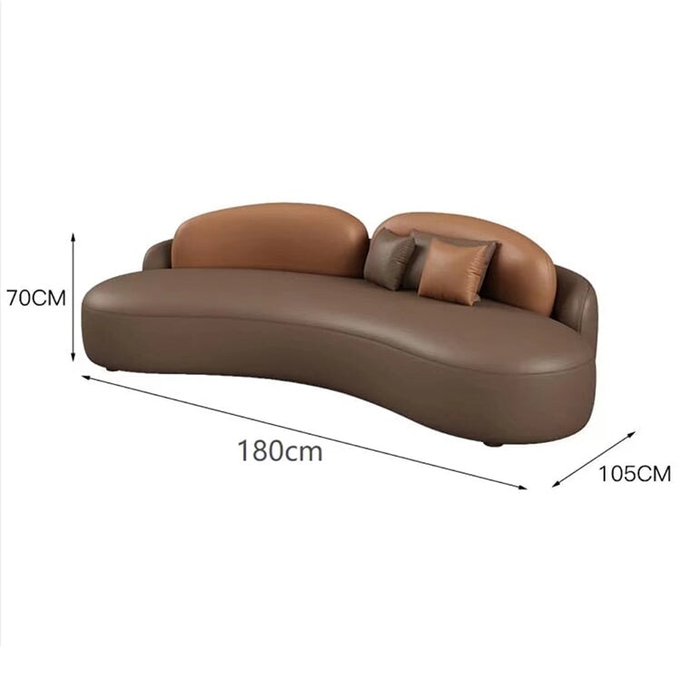 オフィスソファ　受付ソファー　オフィス用具　ナッパレザー生地　クッション材　ノルディック　ライトブラウン　グレー　カスタマイズ可能　JDSF-M-025