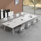 会議用テーブル ミーティングテーブル 大型会議用デスク オフィステーブル テーブル ホワイト　HYZ-010