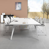 会議用テーブル ミーティングテーブル 大型会議用デスク オフィステーブル テーブル ホワイト　HYZ-010