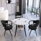 応接テーブル テーブル 収納付き丸テーブル チェアセット 応接セット オフィステーブル 　白テーブル　黒テーブル　カラフルチェア　JDZH-002