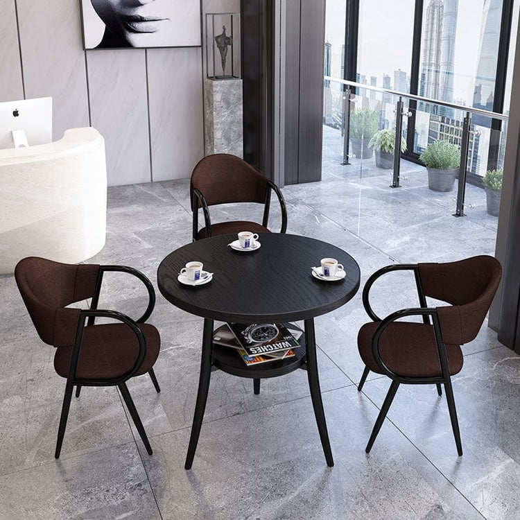 応接テーブル テーブル　収納付き丸テーブル　チェアセット　応接セット  白テーブル　黒テーブル　カラフルチェア　JDZH-K-002-kc